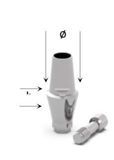 Абатмент титановый прямой совместимый с Dentium/Impro/DIO/Neobiotech ø 4,5 уступ 1.5 мм для одиночных конструкций ASB-4515H