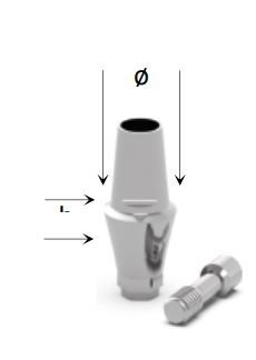 Абатмент Прямой (гладкий), совместимый с Dentium/Osstem Regular/Impro/DIO ø 6.5 Н 1.5 мм для одиночных конструкций ASB-6515H