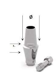 Абатмент титановый прямой совместимый с Dentium/Impro/DIO/Neobiotech ø 4,5 уступ 1.5 мм для одиночных конструкций ASB-4515H