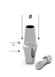 Абатмент Прямой (гладкий), совместимый с Dentium/Osstem Regular/Impro/DIO ø 6.5 Н 1.5 мм для одиночных конструкций ASB-6515H